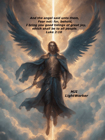 Angel with Luke 2:10 scripture, Stairway To Heaven by MJI LightWorker